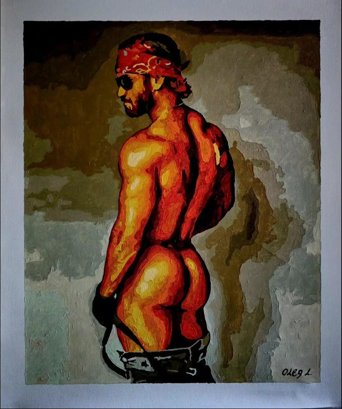 art érotique peinture huile sur toile gay homme nu - Kikooyou Art Gallery