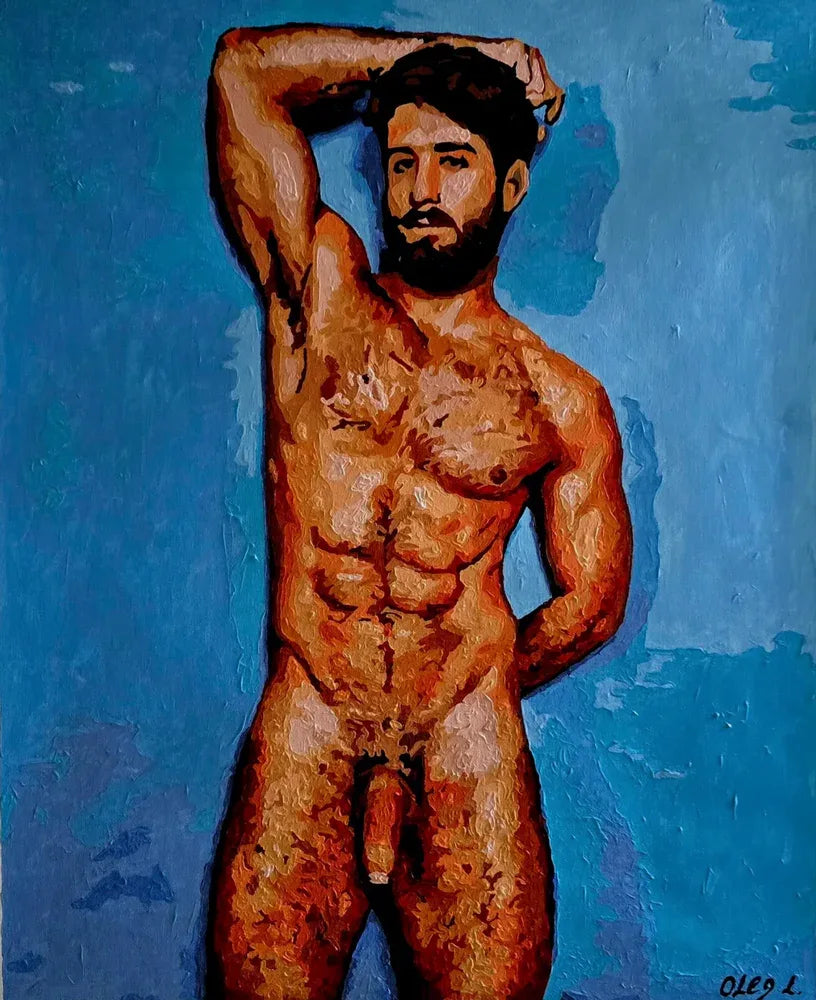 art érotique peinture huile sur toile gay homme nu - Kikooyou Art Gallery