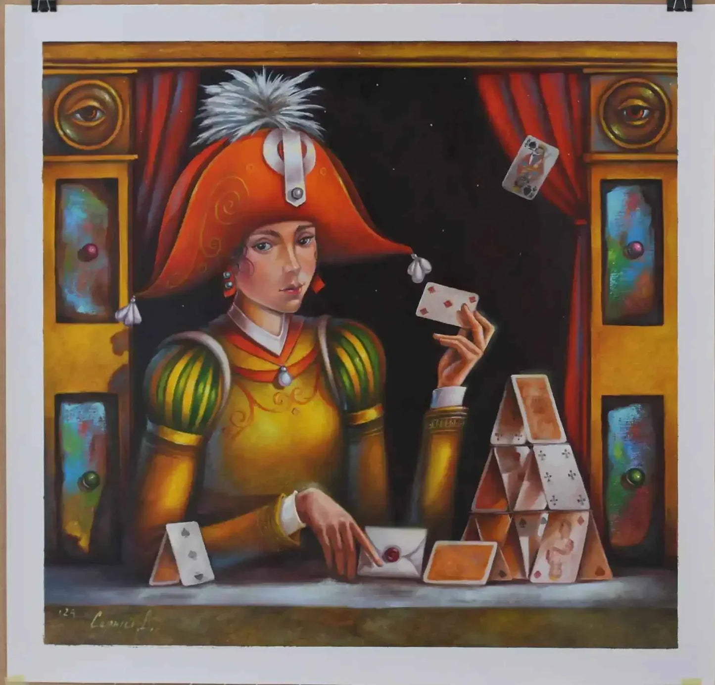 art-surréaliste-polichinelle-huile sur toile-originale-signée - Kikooyou Art Gallery