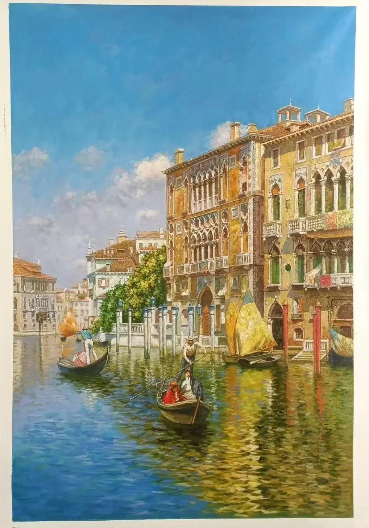 art-paysage-marin-canal-Venise-Italie-peinture-huile-toile - Kikooyou Art Gallery