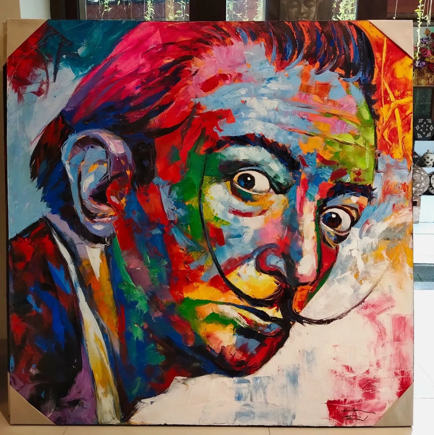 Salvador Dali peinture portrait toile 47" art mural décoration intérieure design d'intérieur - Kikooyou Art Gallery