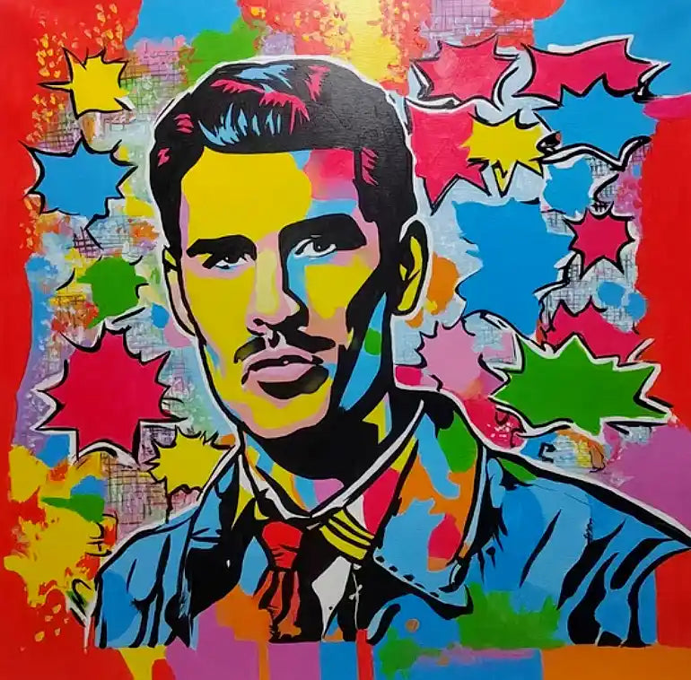 art-moderne-pop-street-art-portrait-masculin-homme-moustache-sexy-peinture-huile-toile