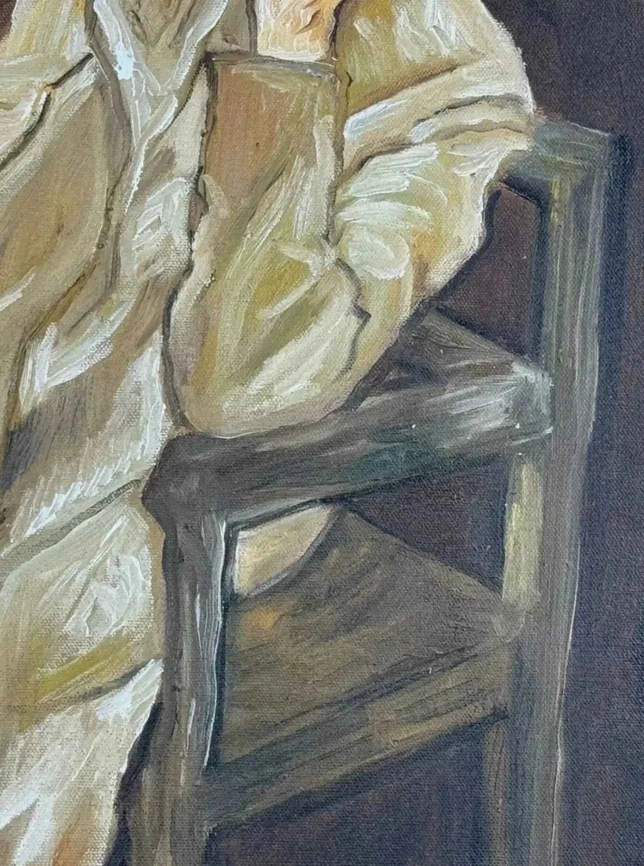 art-moderne-portrait-viel -homme-peinture-huile sur toile