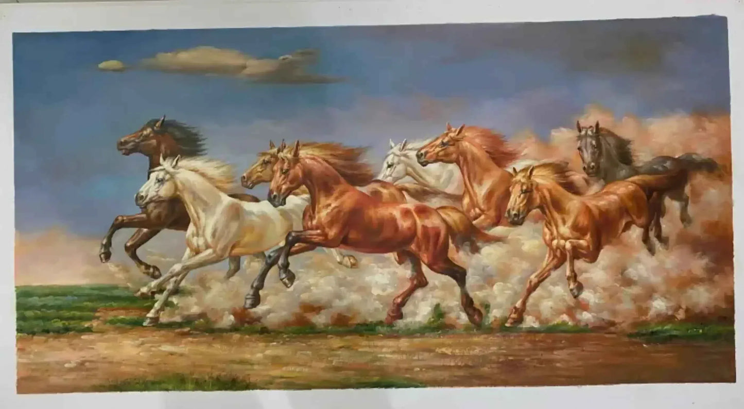 art-animal-chevaux-sauvages-peinture-huile-toile - Kikooyou Art Gallery