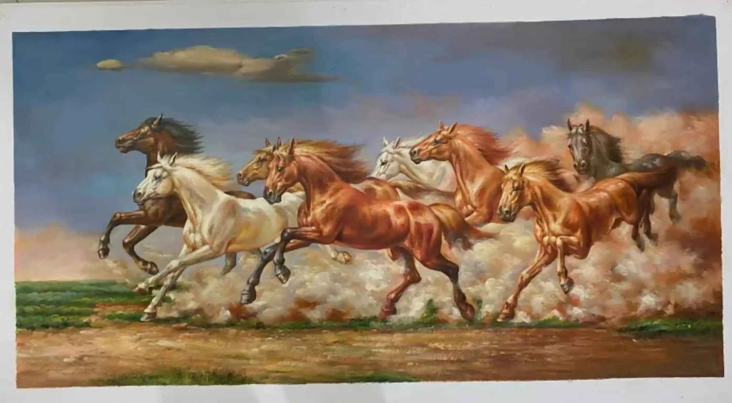 art-animal-chevaux-sauvages-peinture-huile-toile
