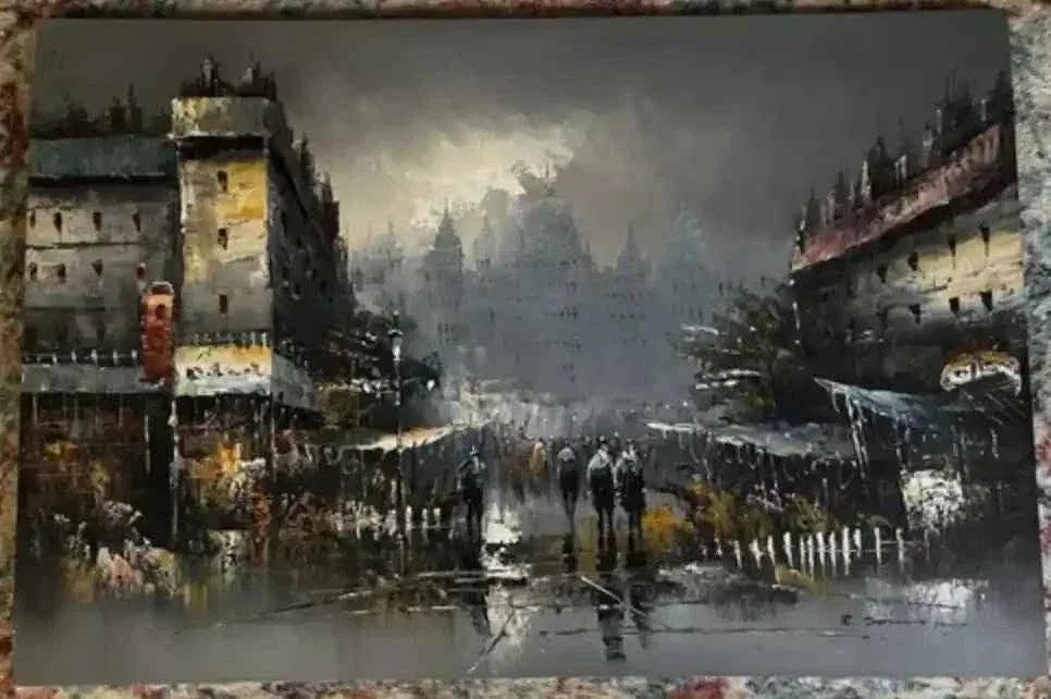 Ancienne huile sur toile R Saimon impressionniste français - Kikooyou Art Gallery
