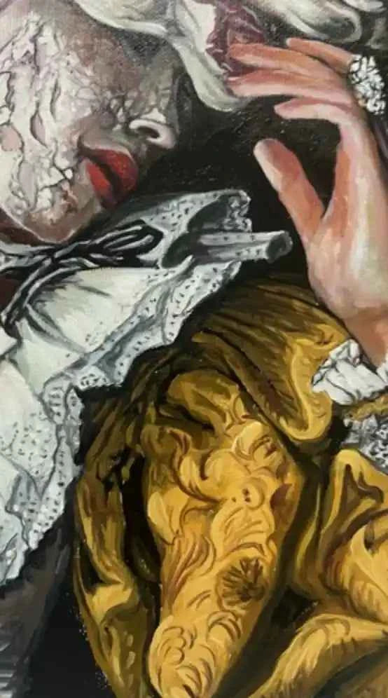 art-surréalisme-portrait-femme-animal-peinture-huile sur toile