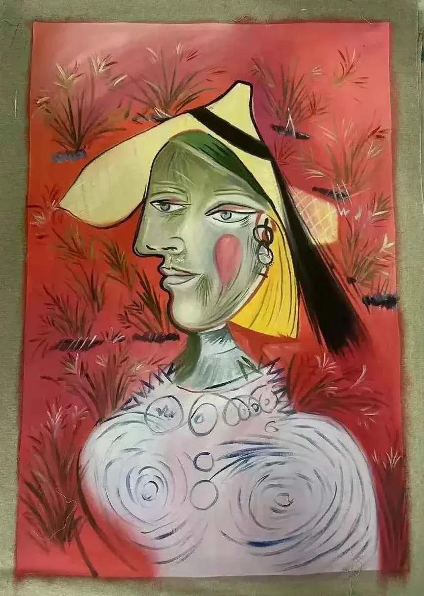 art-abstrait-cubisme-portrait-femme-peinture-huile-toile - Kikooyou Art Gallery