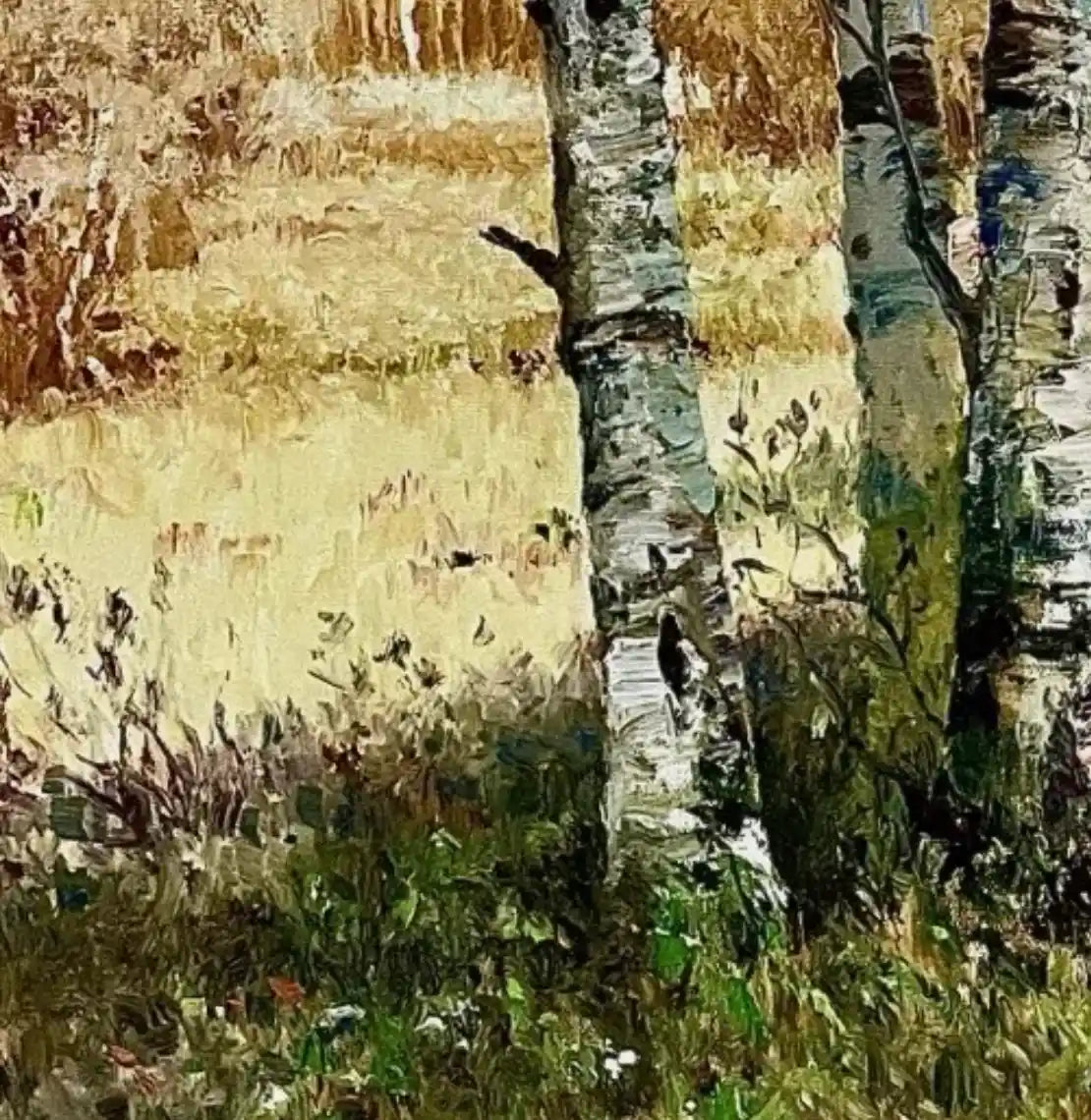 art-nature-paysage-foret-arbre-automne-Peinture à l'huile sur toile-originale