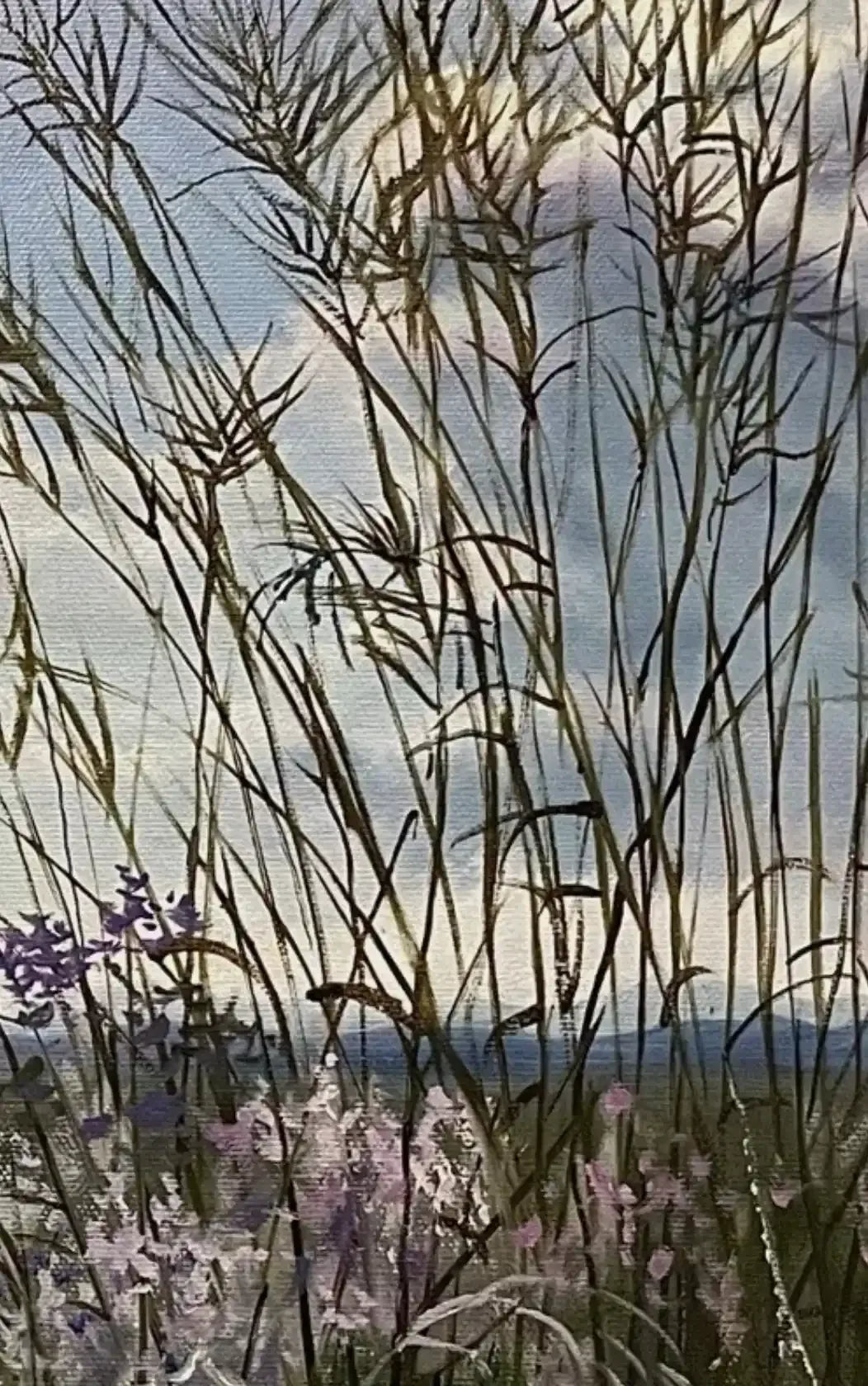 art-paysage-vue-rivage-lac-vent-peinture-huile sur toile - Kikooyou Art Gallery