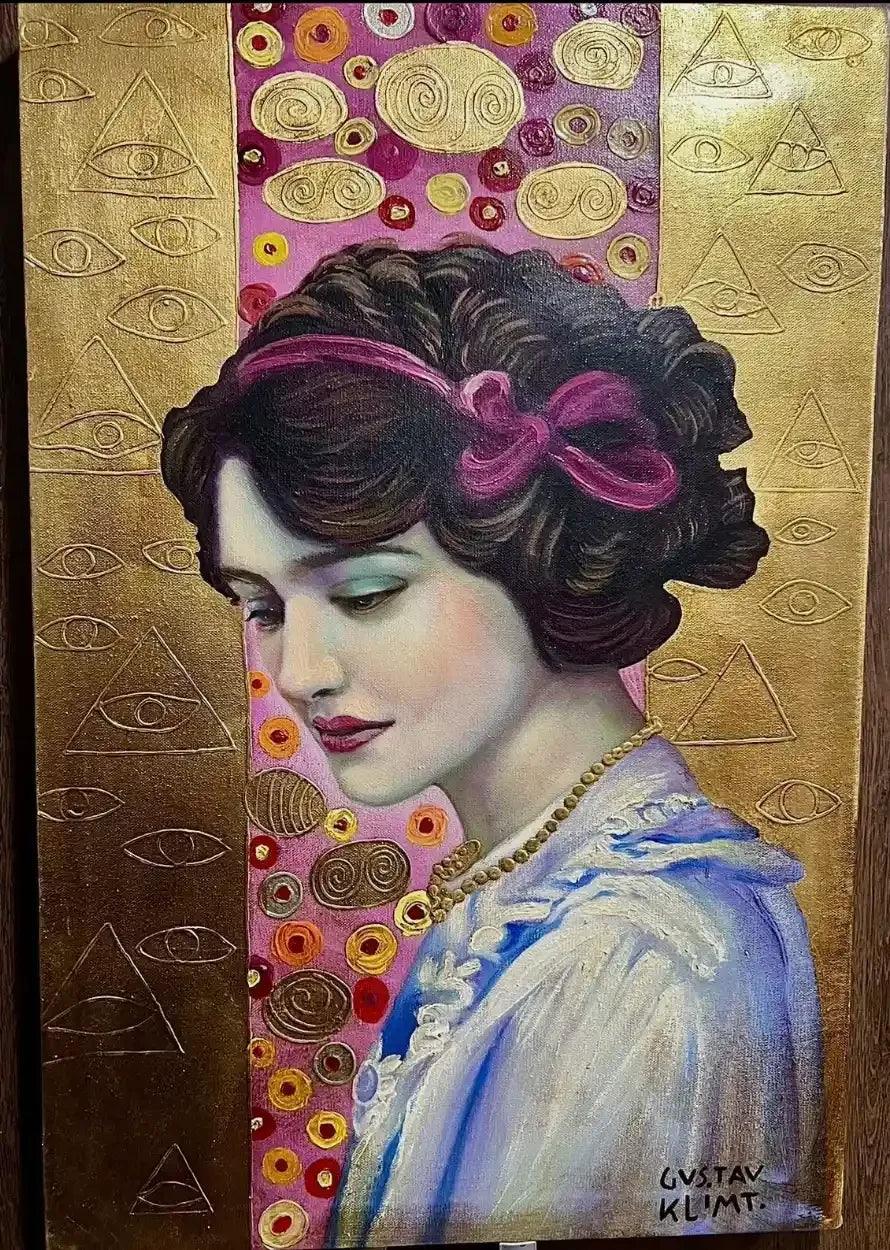 art-portrait-profil-feminin-femme-brune-peinture huile sur toile - Kikooyou Art Gallery