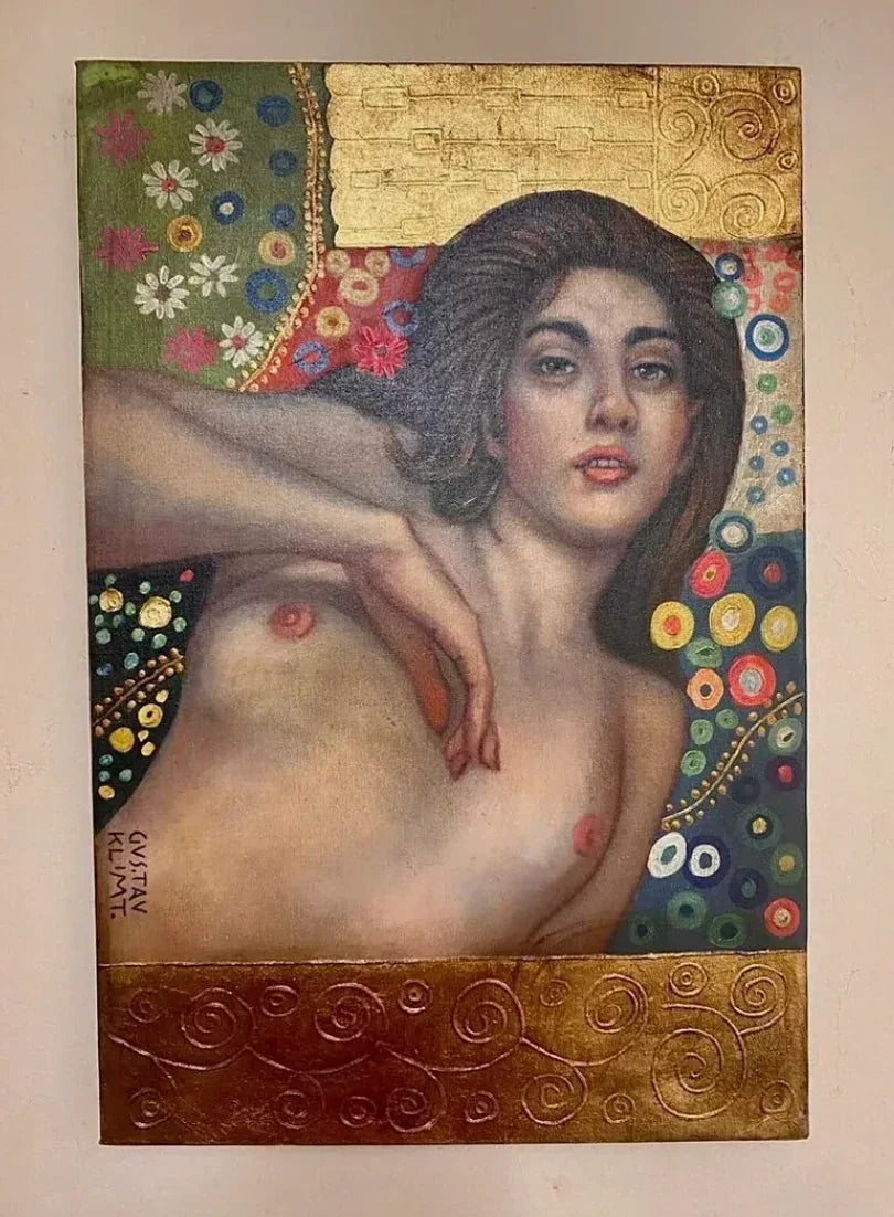 art-portrait-profil-feminin-femme-nue-peinture huile sur toile - Kikooyou Art Gallery