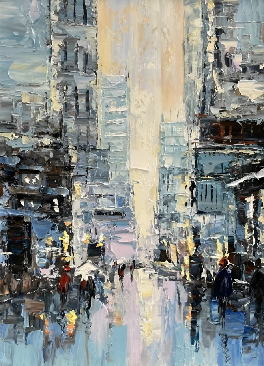 art-decoration-tableau-peinture-huile-toile-moderne-new york-rue - Kikooyou Art Gallery