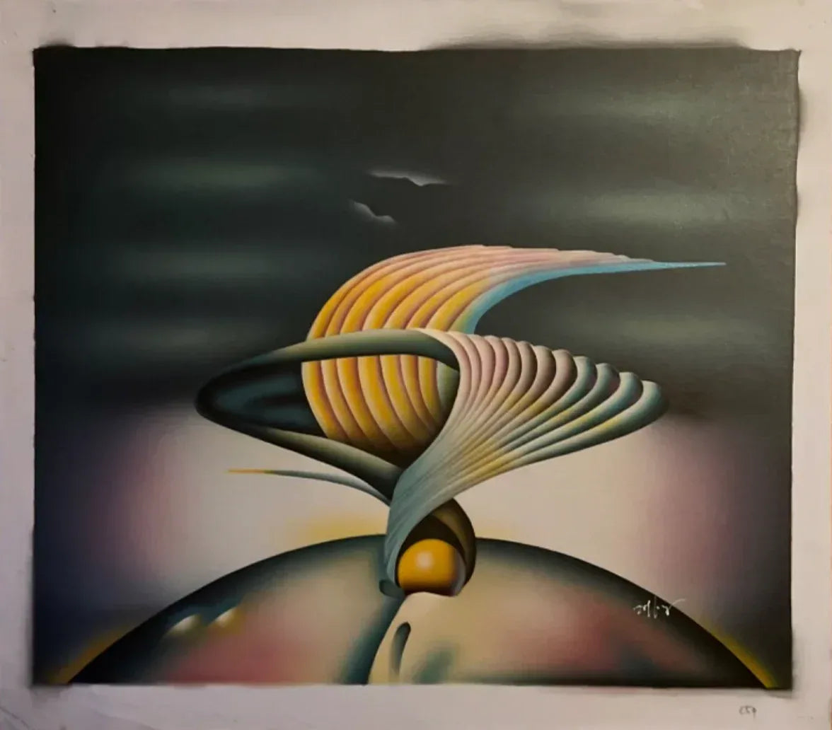 Timing Space - peinture à l'huile originale sur toile - Kikooyou Art Gallery
