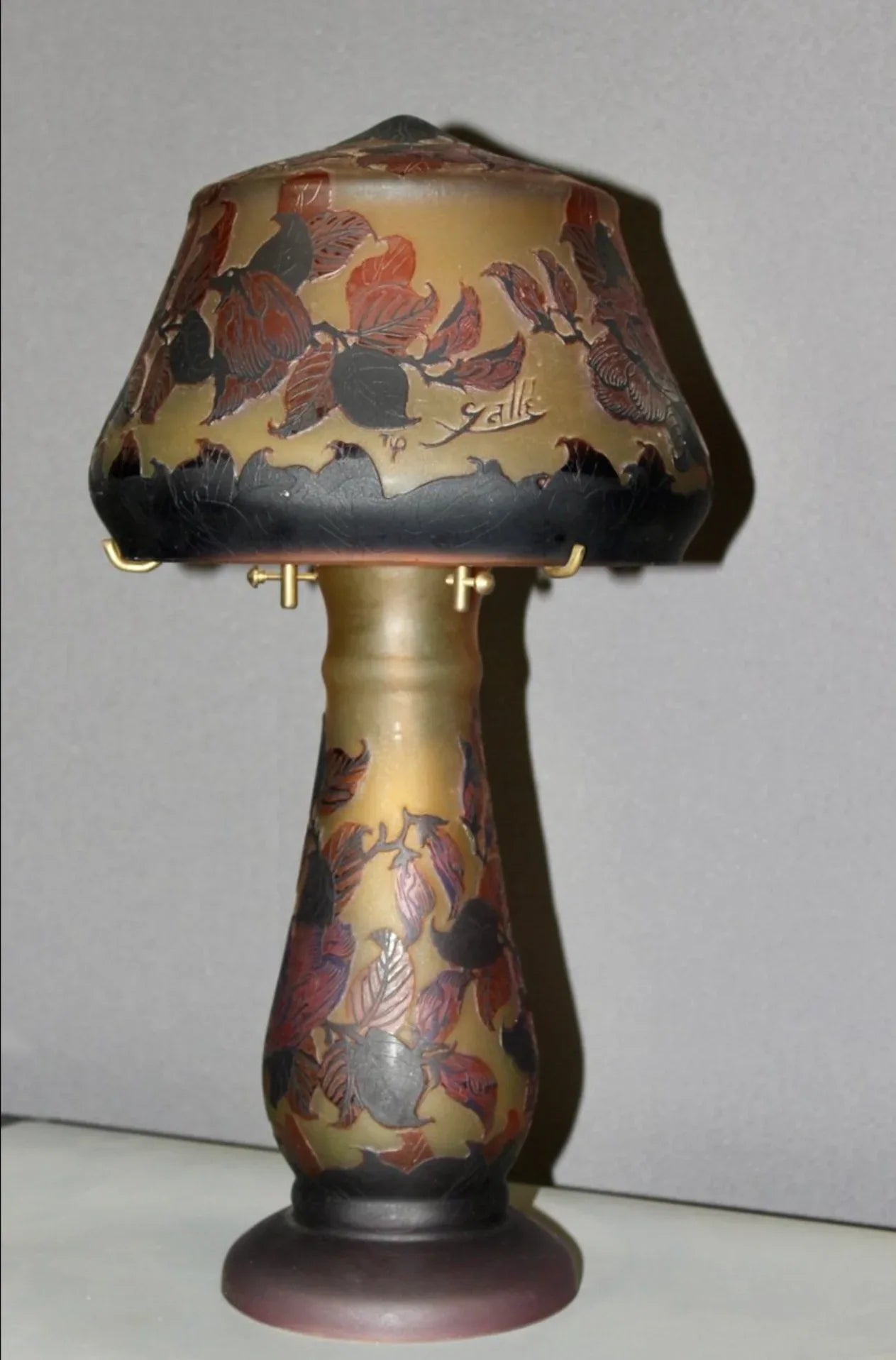 Lampe Champignon en Pâte de Verre TIP Emile Gallé, 1980s - Kikooyou Art Gallery