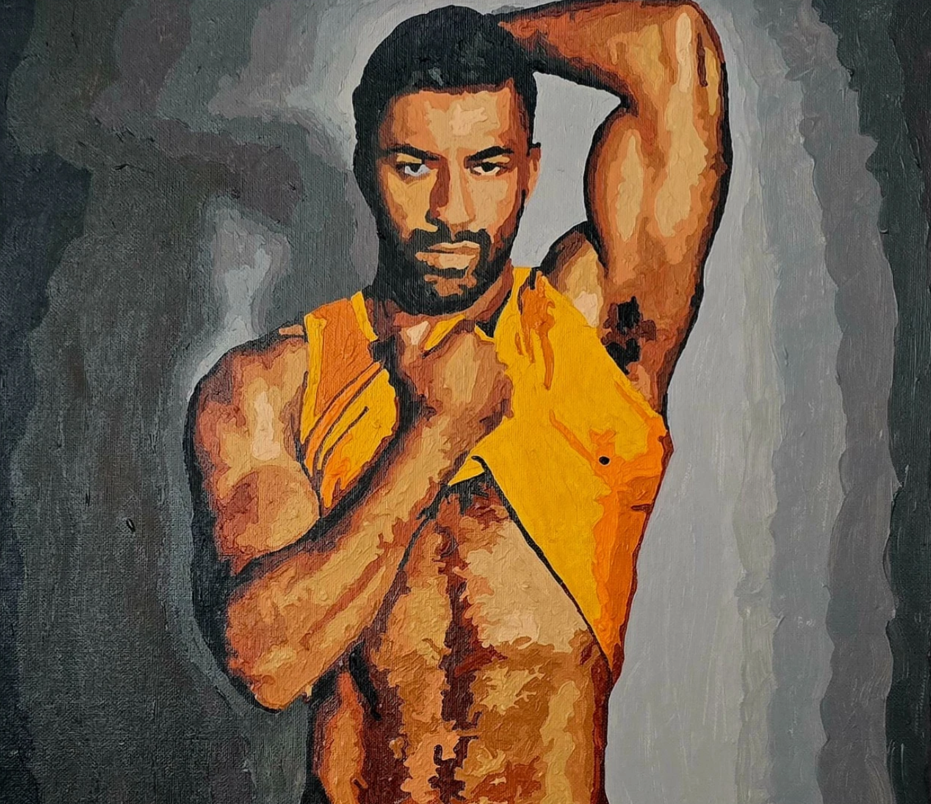 art-decoration-erotique-tableau-peinture-huile-toile-homme-nu-integrale-tbm-tshirt