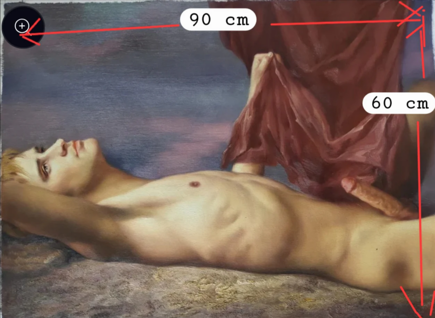 COMMANDE homme nu peinture érotique gay originale huile sur toile signée / nude gay male original oil painting on canvas