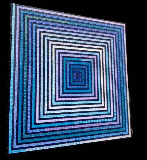 art-decoration-tableau-peinture-huile-toile-abstrait-labyrinthe-camieu-bleus-blanc