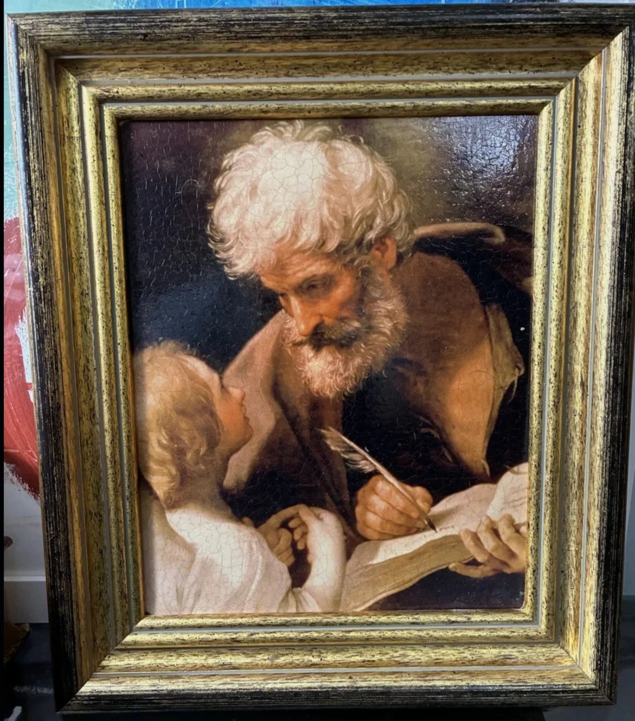 Peinture à l'huile Saint-Matthieu- et-l'Ange- Guido-Reni-Oil -Peinture art ange - Kikooyou Art Gallery