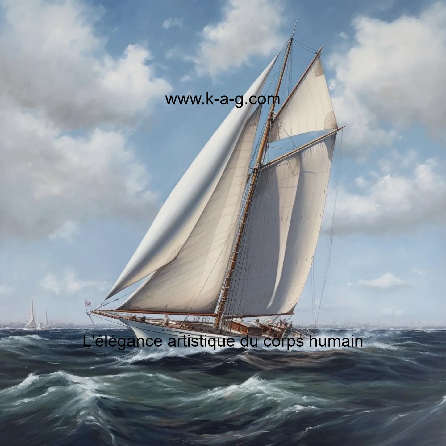 Yacht à Voiles – Peinture Acrylique Réaliste, Élégance Classique - Kikooyou Art Gallery - Kikooyou Art Gallery