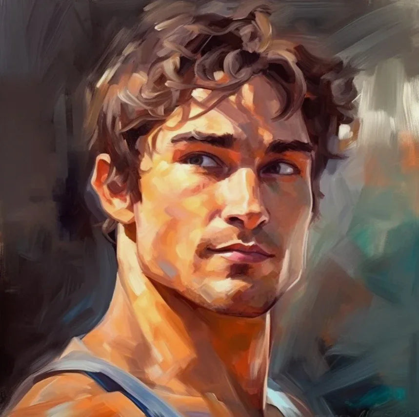 Portrait jeune homme sexy Contemporain par Tullasky – Originale- acrylique sur toile - Kikooyou Art Gallery - Kikooyou Art Gallery