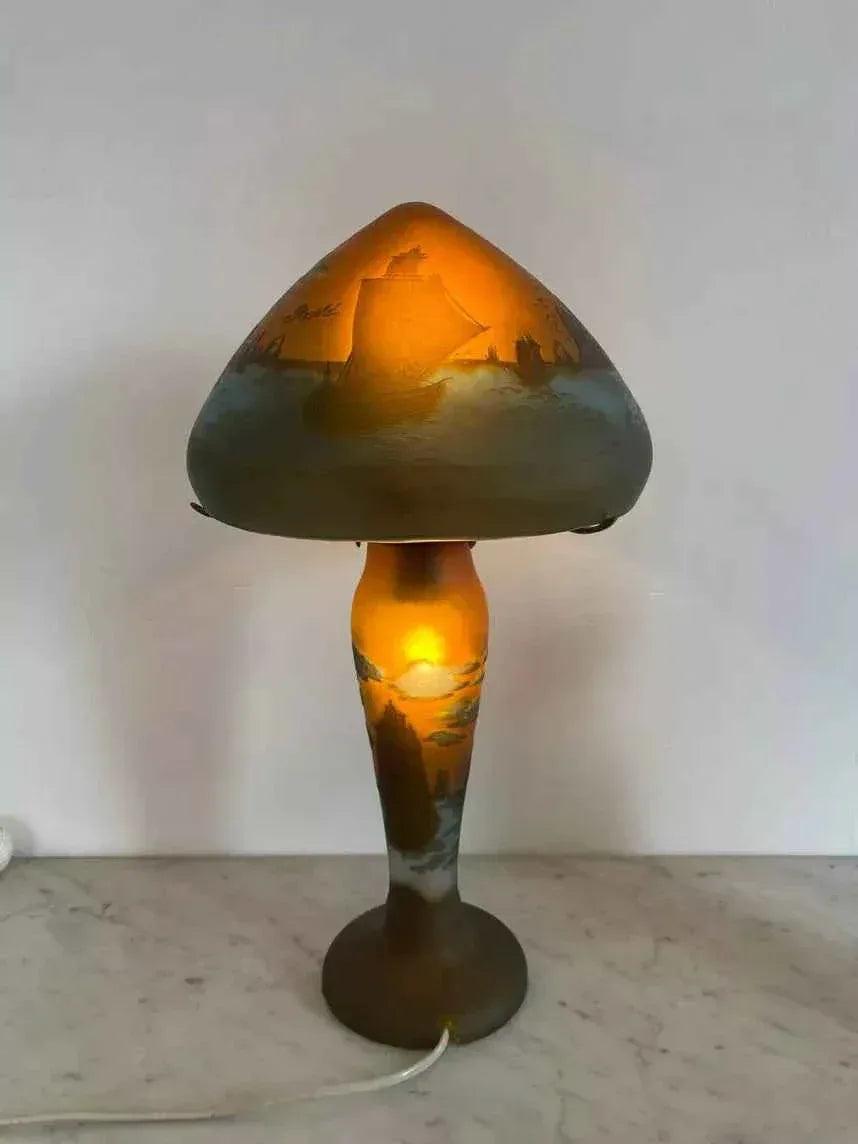 Lampe verre champignon Gallé Tip - Kikooyou Art Gallery