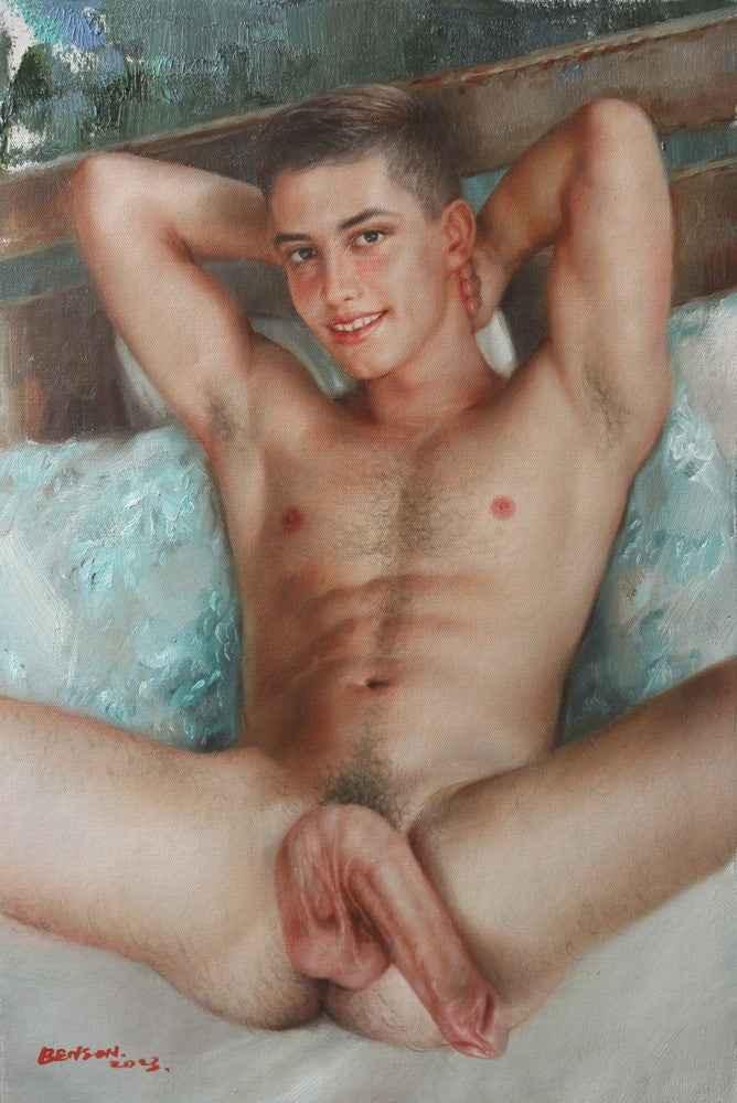 Art peinture originale huile sur toile portrait homme nu - Kikooyou Art Gallery