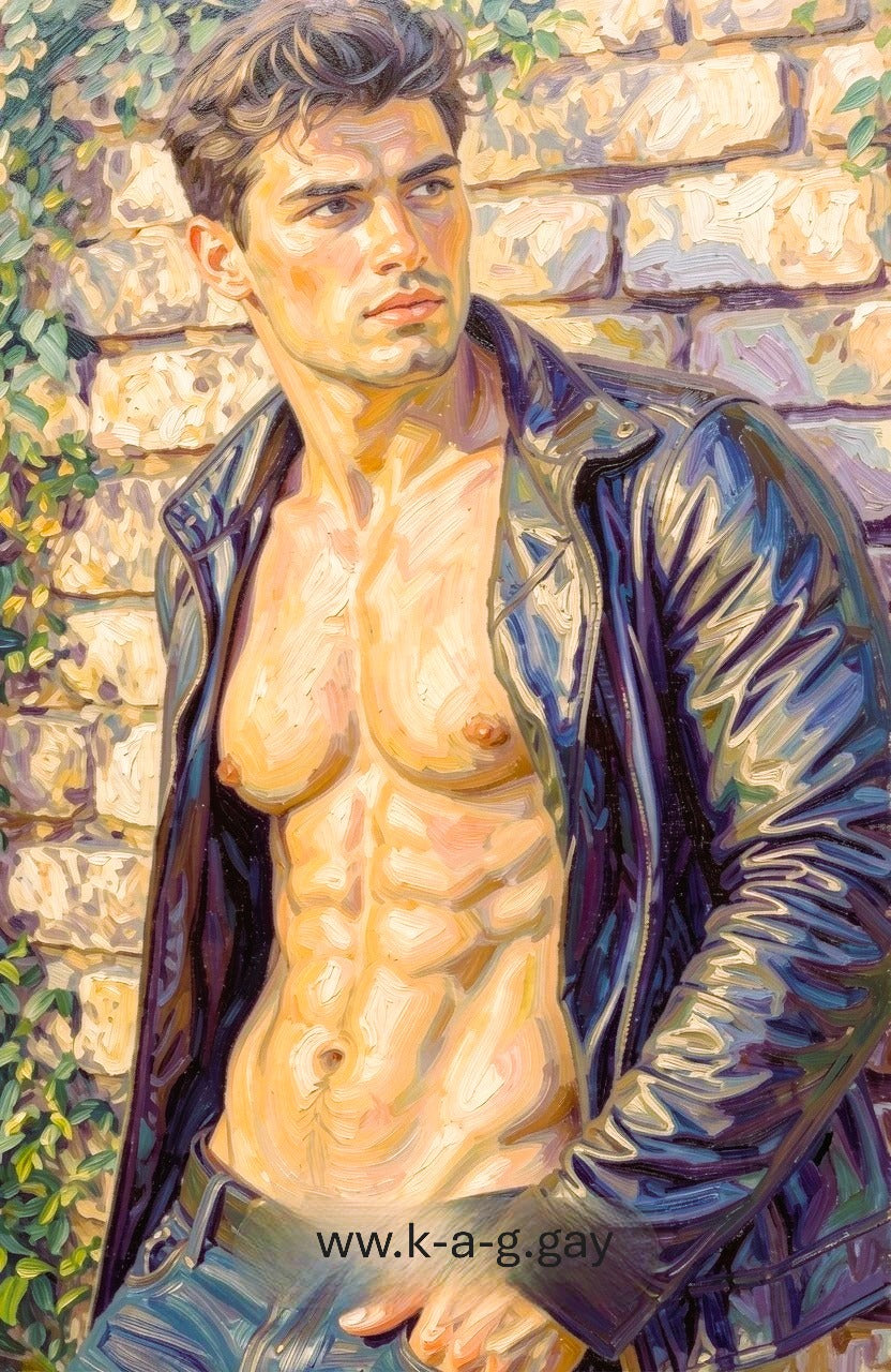 peinture huile sur toile faite sur commande - PORTRAIT BOGOSSE SEXY