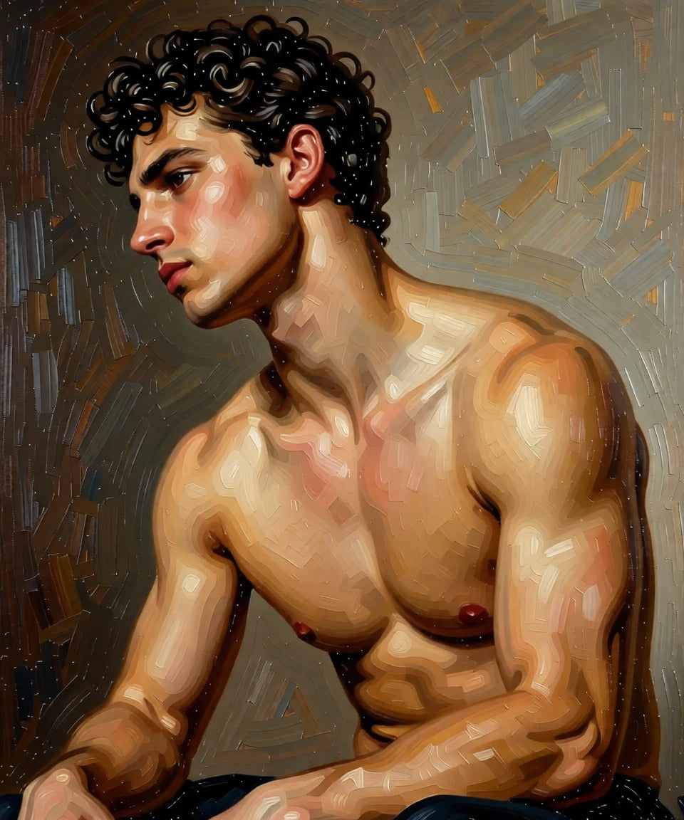 peinture huile sur toile faite SUR COMMANDE - PORTRAIT BOGOSSE