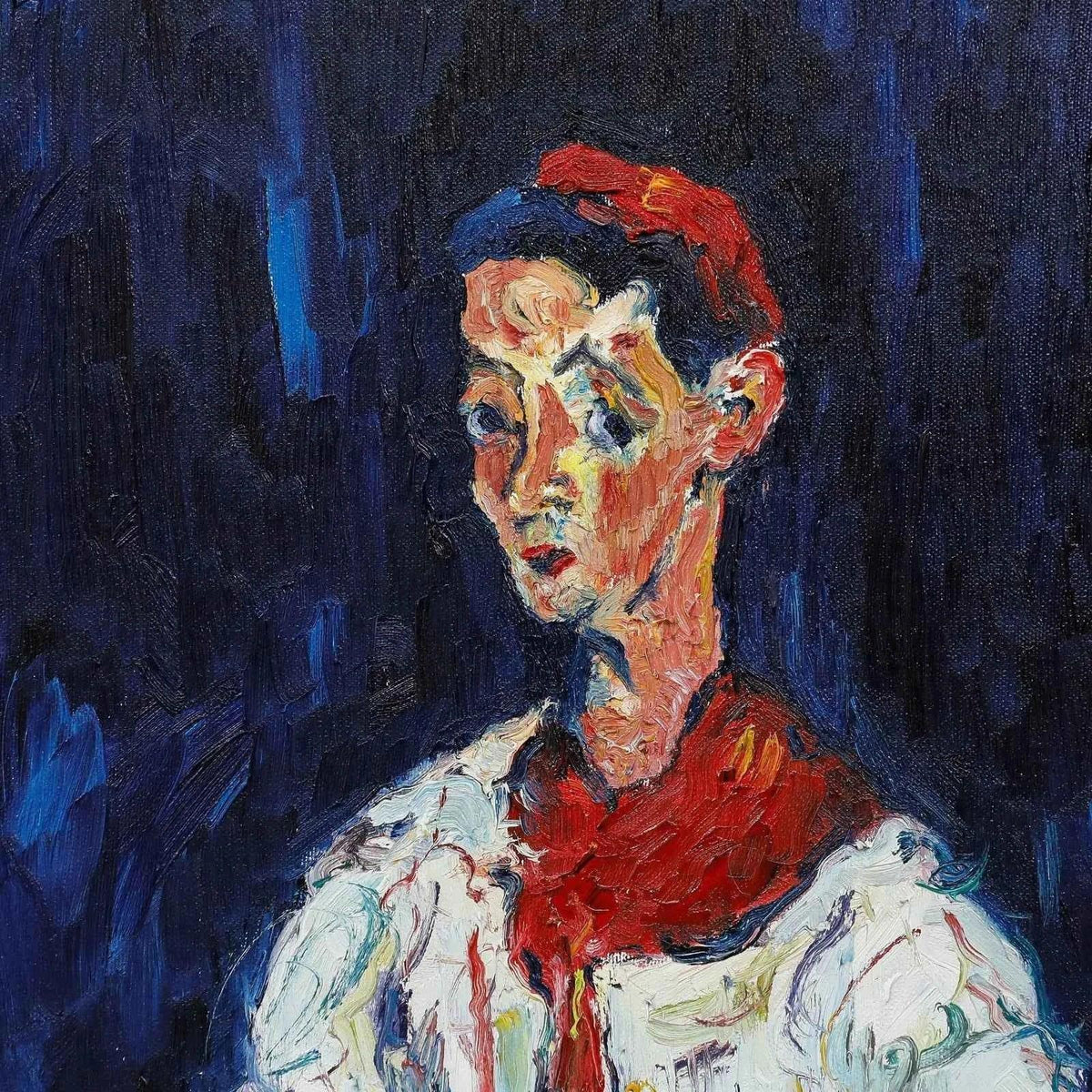 enfant de choeur portrait peinture huile sur toile avec cadre - Kikooyou Art Gallery