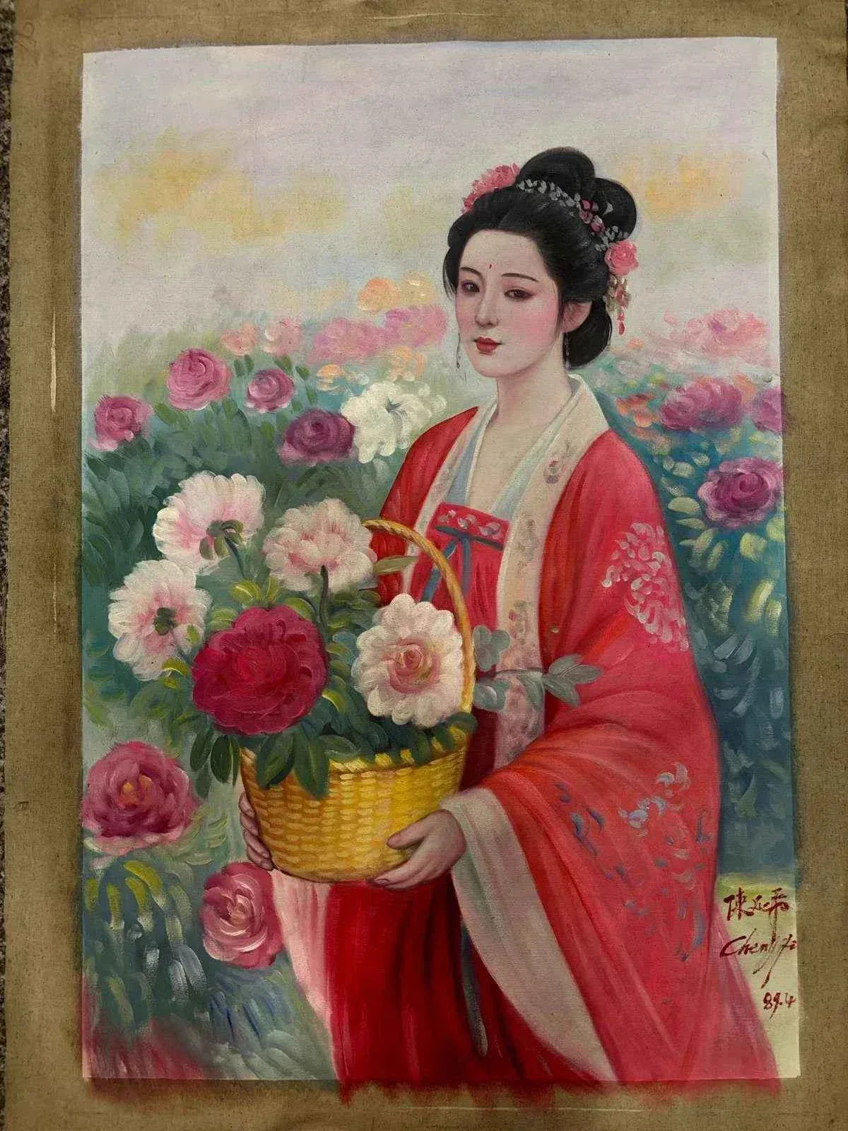 Peinture à l'huile sur toile "Beauté classique" peinte à la main chinoise par Chen Yifei - Kikooyou Art Gallery - Kikooyou Art Gallery