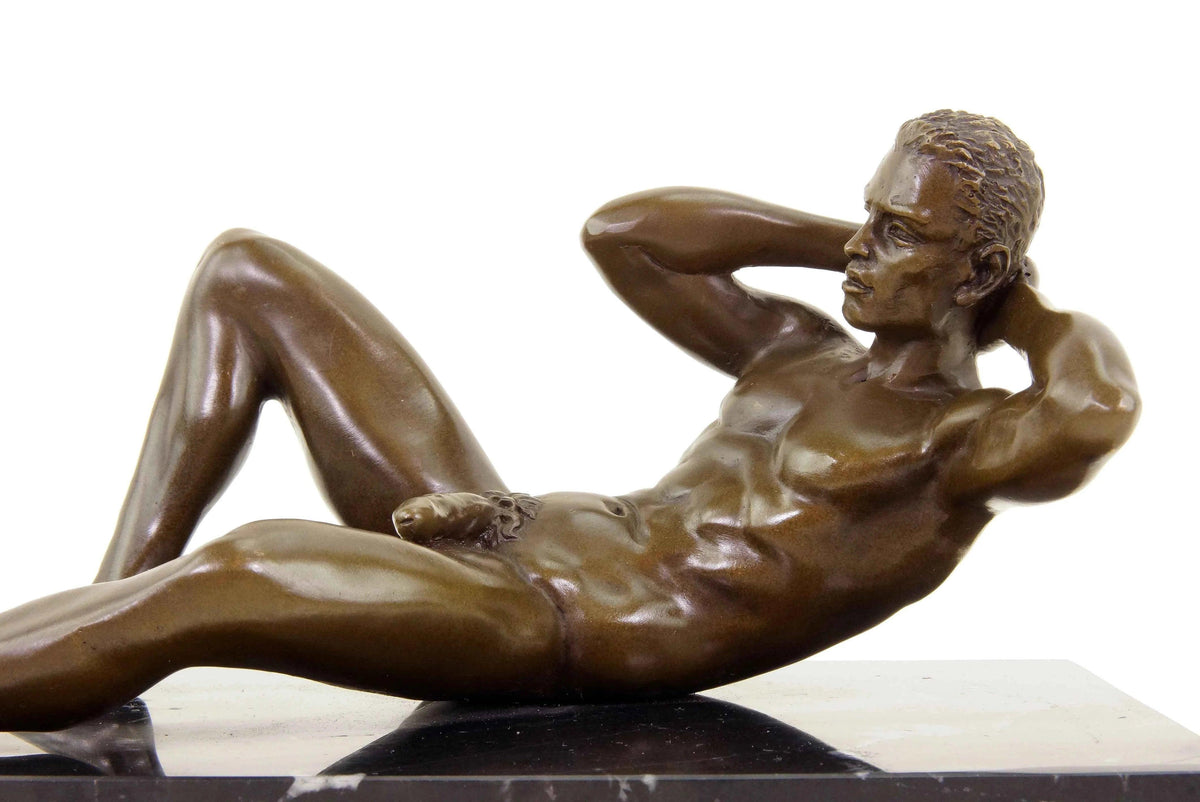 décoration-sculpture-statue-bronze-gay-homme-nu-intégrale-sexe - Kikooyou Art Gallery