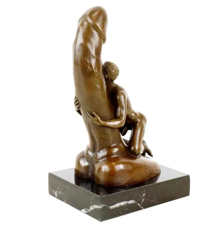 art-décoration-gay-érotique-homme-nu-phallus-sculpture-statue-bronze - Kikooyou Art Gallery