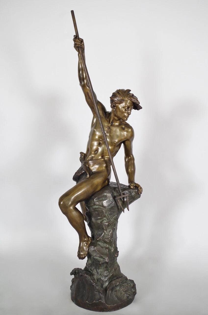 Ernest_Justin_Ferrand___P_cheur_au_harpon_-_Bronze - Kikooyou Art Gallery