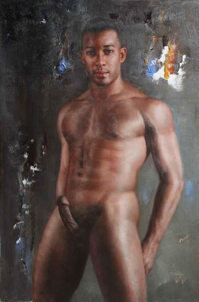 art tableau décoration portrait homme nu intégrale peinture huile sur toile - Kikooyou Art Gallery