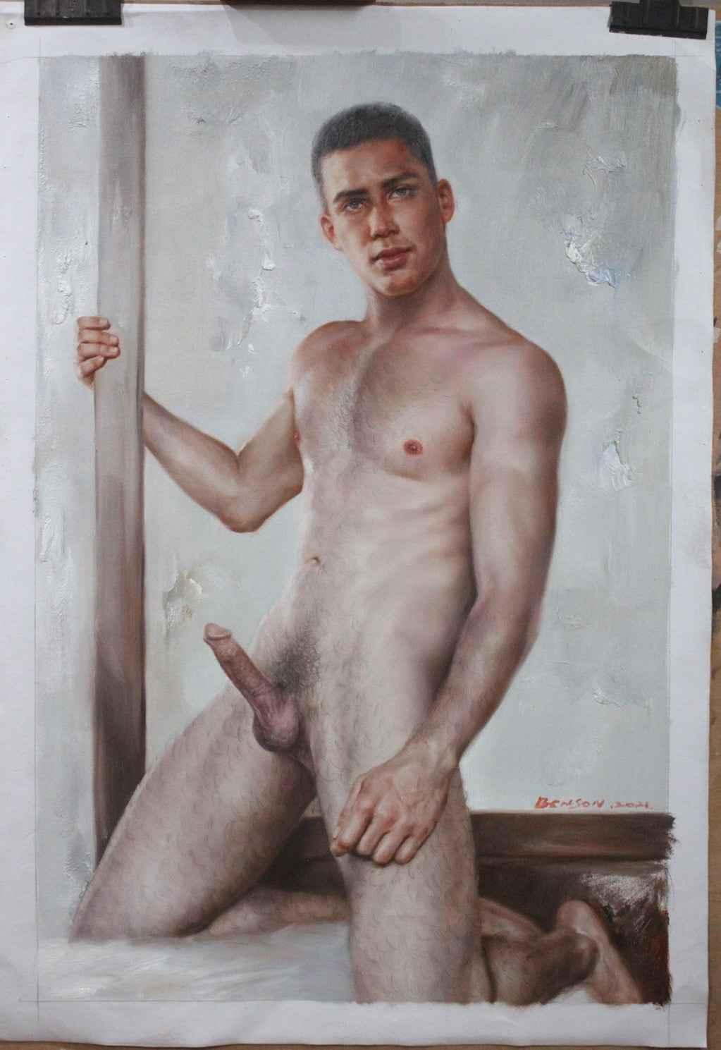 homme gay nu peinture originale huile sur toile - Kikooyou Art Gallery