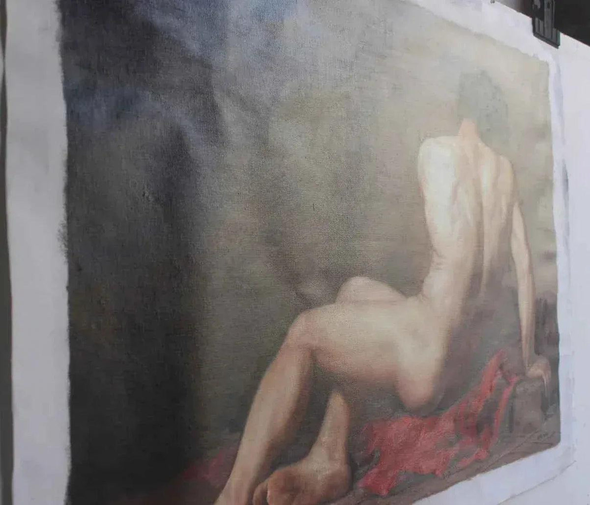 Huile sur toile Jacques Louis David Nu masculin dit Patrocle - Oil on canvas Jacques Louis David Male Nude known as Patroclus - Kikooyou Art Gallery