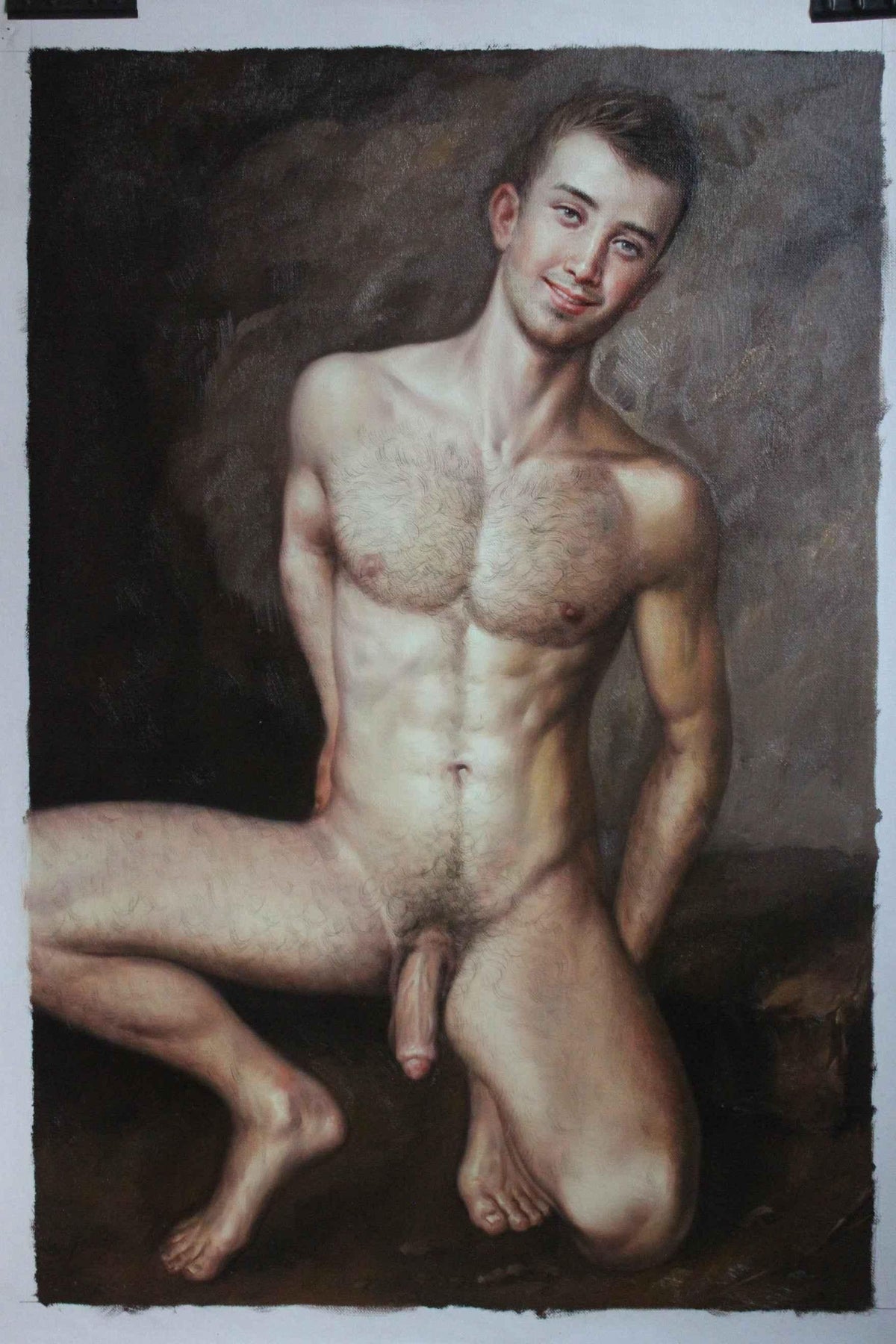 art tableau homme nu peinture originale huile sur toile - Kikooyou Art Gallery