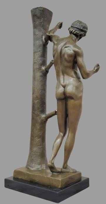 dieu grec nu avec lézard statue bronze - Kikooyou Art Gallery