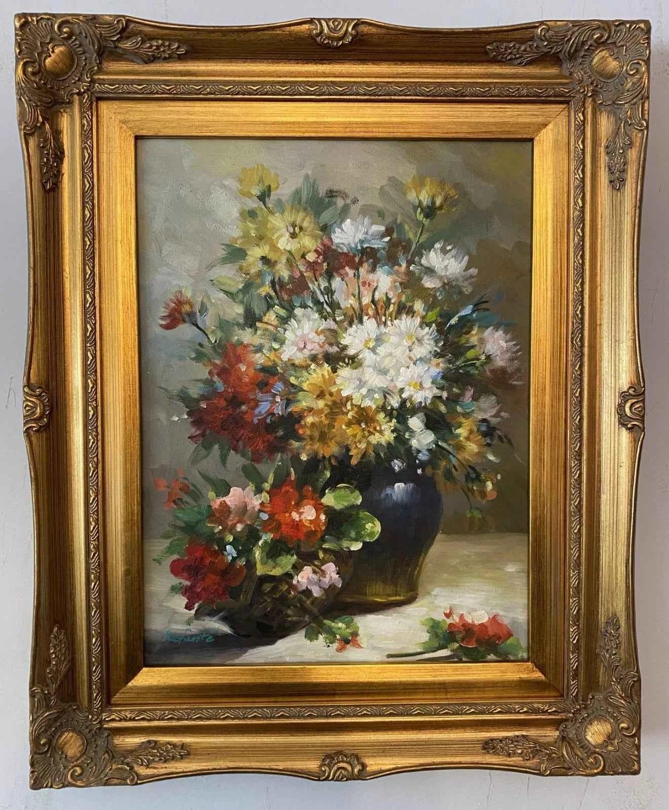 Fleurs impressionnistes - Magnifique bouquet coloré - Cadre doré - Kikooyou Art Gallery