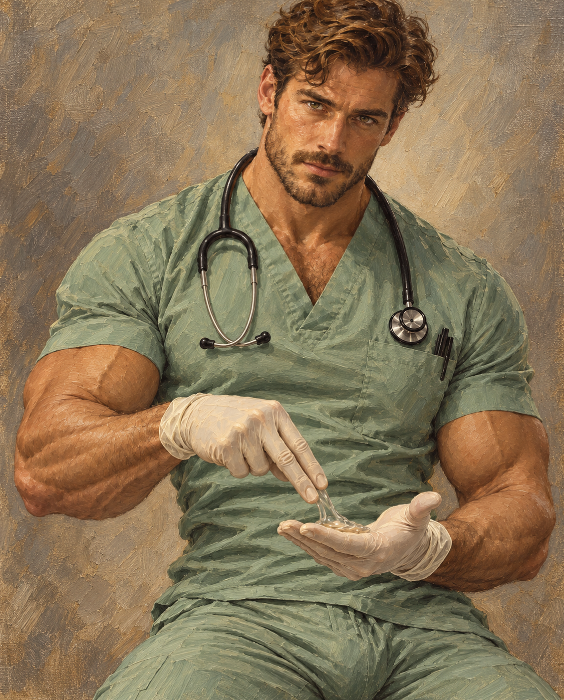 peinture huile sur toile faite SUR COMMANDE - PORTRAIT GAY DOCTOR