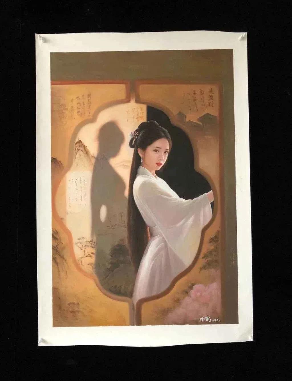 Peinture à l'huile chinoise classique sur toile peinte à la main belle femme par Leng Jun - Kikooyou Art Gallery - Kikooyou Art Gallery