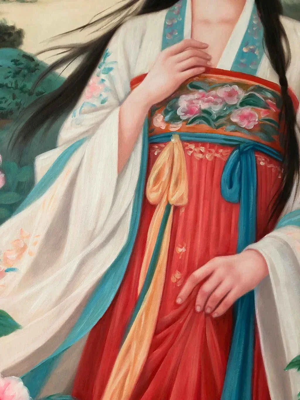 Peinture à l'huile chinoise sur toile peinte à la main belle femme par Leng Jun - Kikooyou Art Gallery - Kikooyou Art Gallery