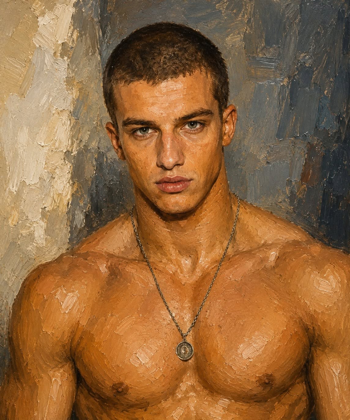 peinture huile sur toile faite sur commande - PORTRAIT BOGOSSE PECS