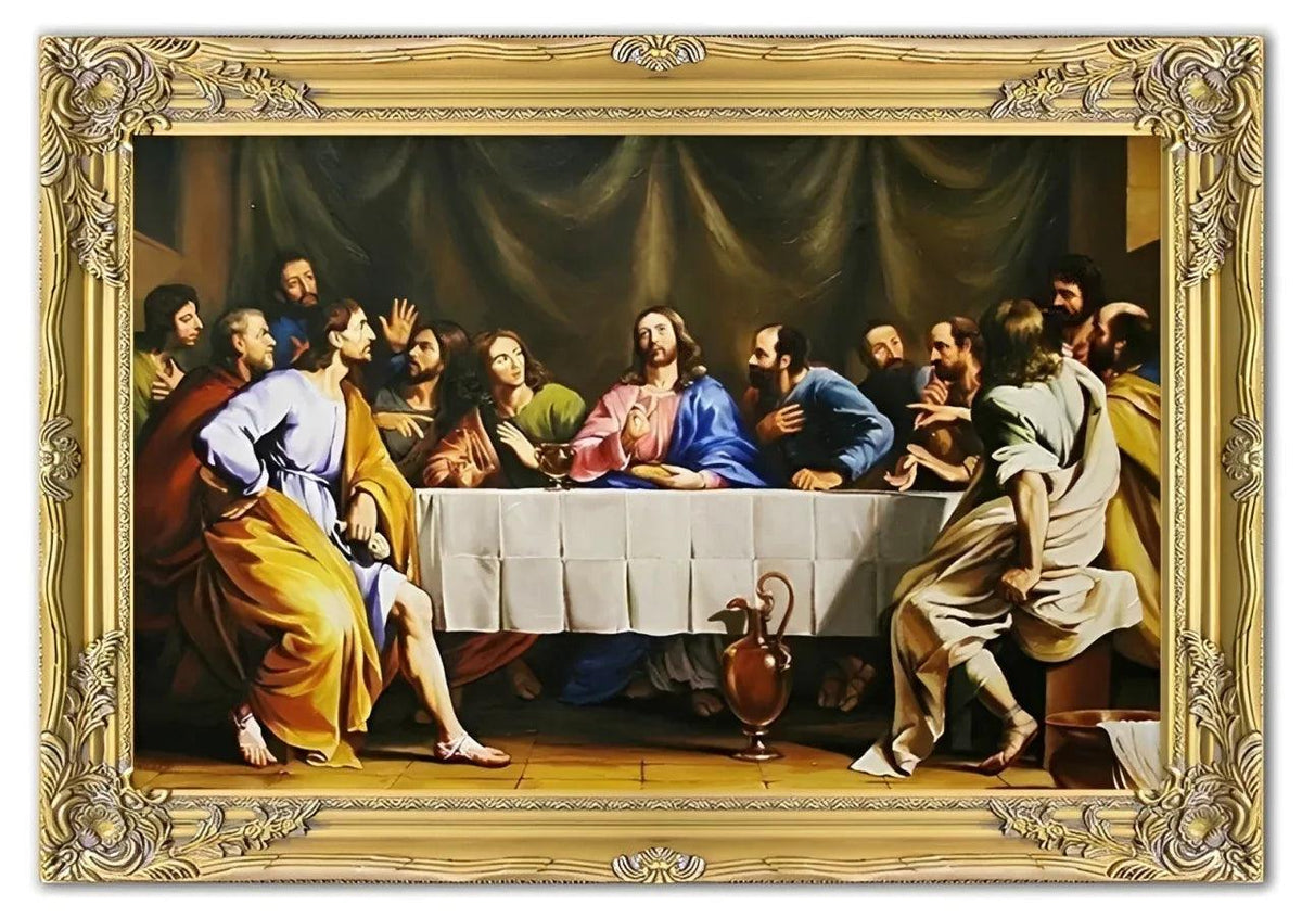 art-decoration-religion-dernier-souper-jesus-christ-apotres-huile-toile-cadre - Kikooyou Art Gallery