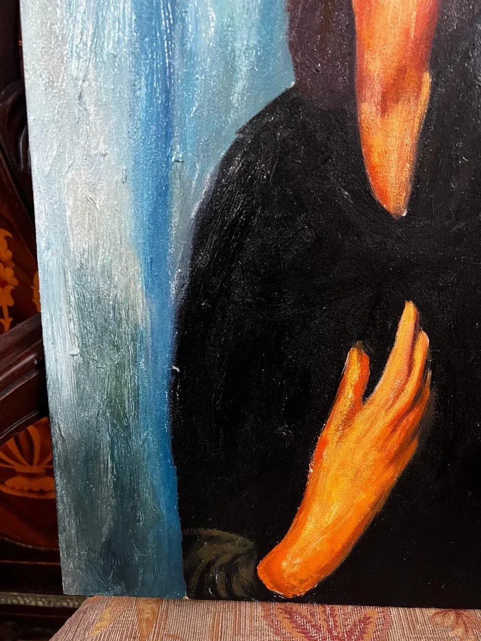 art-moderne-portrait-feminin-femme-lady-peinture-huile-toile - Kikooyou Art Gallery