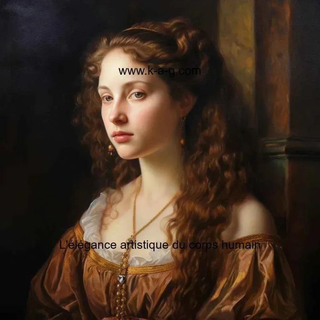 portrait jeune femme tableau peinture classique huile sur toile signée - Kikooyou Art Gallery - Kikooyou Art Gallery