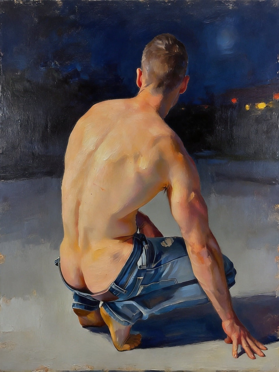 peinture huile sur toile faite sur commande - PORTRAIT BOGOSSE DOS