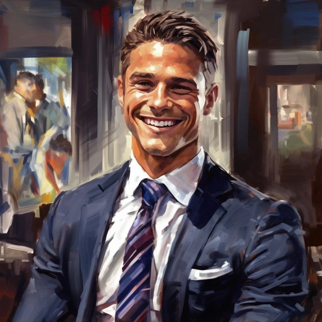 Série Portraits – "HENRY" Acrylique sur toile 100x100 cm - Kikooyou Art Gallery