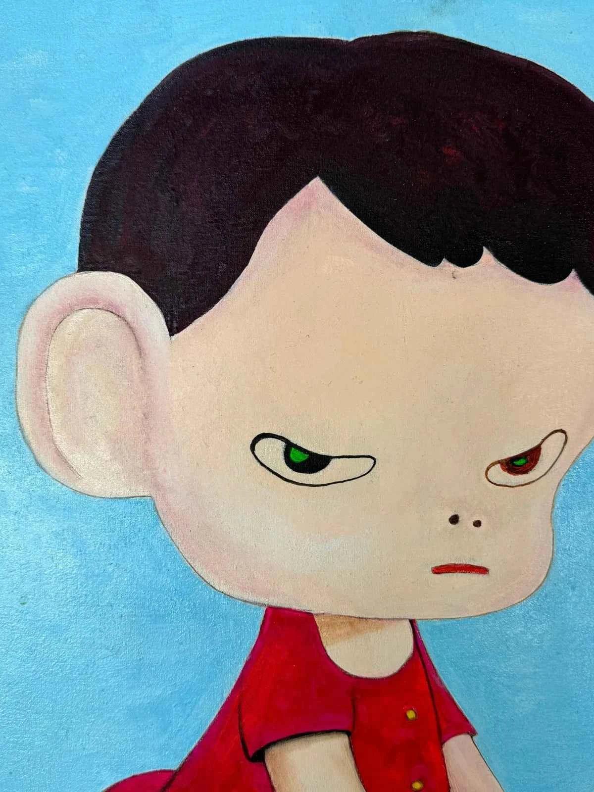 portrait petite fille d'après Y.Nara huile sur toile - Kikooyou Art Gallery - Kikooyou Art Gallery